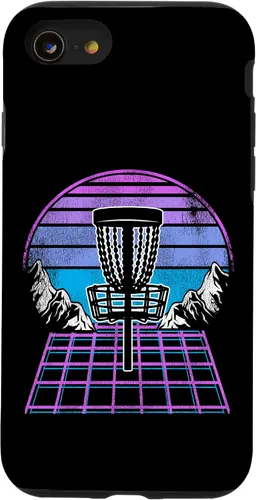 Vista 18 de Disc Golf Basket 90s Synthwave Sunset Retrowave Frisbee Golf Case for iPhone 17