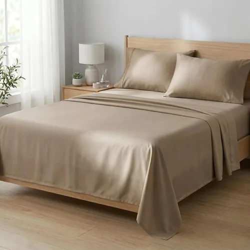 Vista 15 de Beckham Hotel Collection Juego de sábanas tamaño Twin 100% algodón, ropa de cama de satén de lujo 500TC, bolsillo profundo de 16", que absorbe