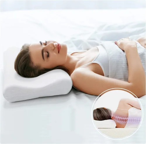 Vista 6 de Restwel almohada de bambú con espuma viscoelástica, duerma mejor, alivio para el dolor de cuello o migrañas Almohada hipoalergénica fresca que ayuda