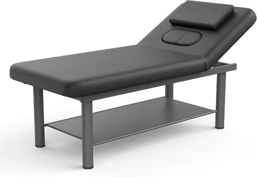 Vista 12 de pouseayar Cama de masaje estacionaria profesional resistente con respaldo ancho para terapia, tratamientos faciales, marco de metal, piel sintética