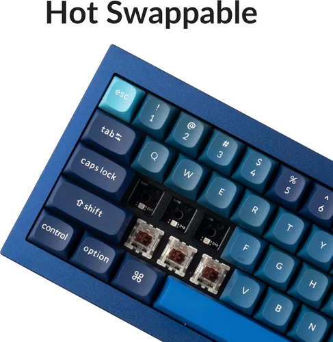 Vista 4 de Keychron Q4 Teclado mecánico personalizado con cable, 60% diseño QMKVIA macro programable con interruptor Gateron G Pro Brown intercambiable