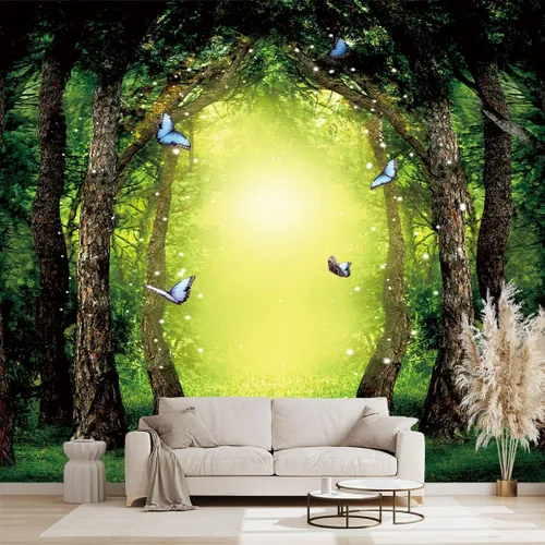 Vista 9 de Mural de hojas negras y doradas para dormitorio, papel tapiz botánico tropical, decoración de plantas, sala de estar, fondo de televisión, mural