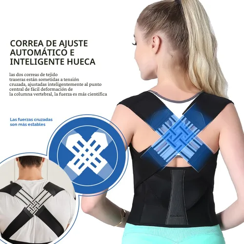 Vista 3 de VOKOKOYA Corrector de postura para mujeres y hombres, enderezador de hombro ajustable, soporte de espalda, escoliosis de la columna superior