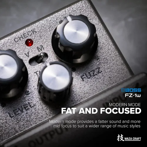 Vista 4 de BOSS FZ-1w FUZZ - Pedal de efectos de distorsión. Pedal de artesanía Waza premium todo analógico para la mejor experiencia de tono BOSS Tone. Modos