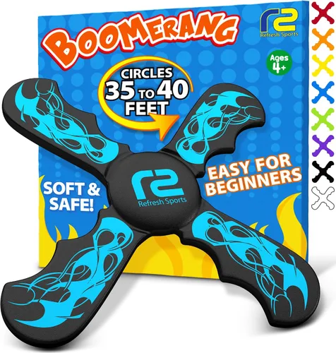 Vista 8 de Divertido boomerang para niños, suave y fácil de usar, juguetes al aire libre para niños o adultos, el mejor regalo para niños y niñas de 6, 7, 8