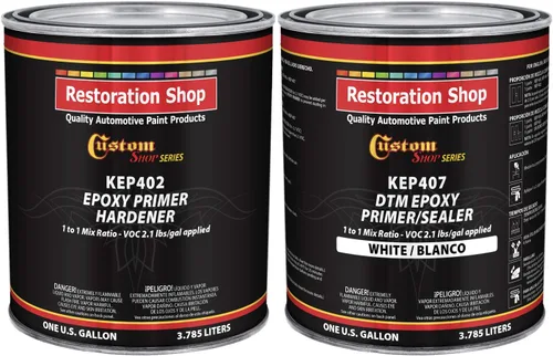 Vista 10 de Custom Shop - Imprimación/sellador epoxi negro de 2.1 COV (kit de galones) anticorrosivo DTM de alto rendimiento para uso automotriz e industrial.