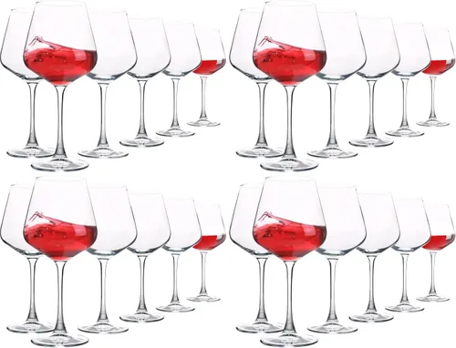 Vista 8 de UMEIED Copas de vino borgoña de 20 onzas, tallo largo, juego de 6 Juego de copas de vino tinto de gran capacidad transparente de alta calidad