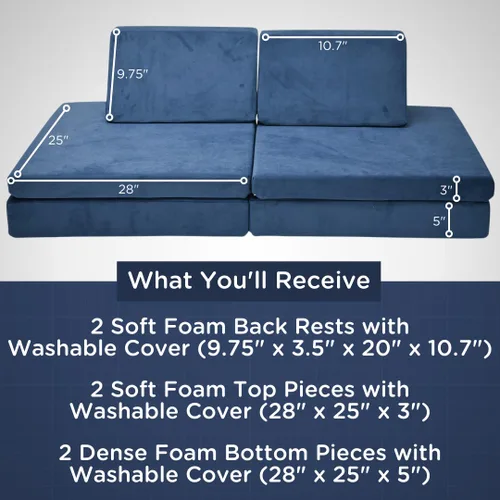 Vista 8 de Children's Factory The Whatsit CF349-070 - Sofá o 2 sillas para niños, azul marino, CF349-070, muebles de dormitorio para niños y adolescentes, sofá