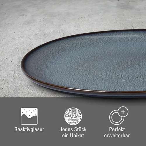 Vista 5 de like. by Villeroy & Boch Lave Gris - Plato para servir, 12.5 x 12.5 x 1.25 pulgadas