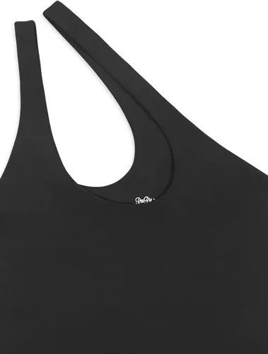 Vista 5 de REORIA - Body sexy para mujer, sin mangas, con corte frontal de un hombro y espalda descubierta