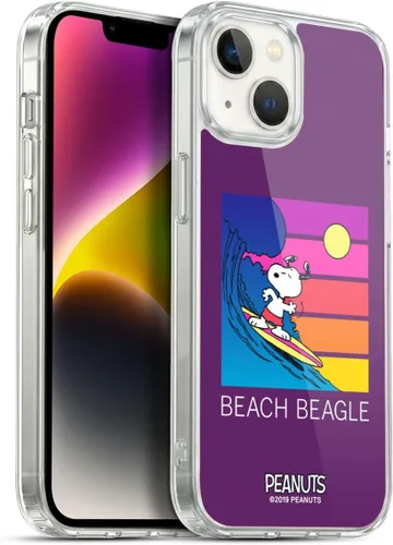 Vista 10 de Head Case Designs Funda de gel suave con licencia oficial de Peanuts Tropical Surf Snoopy Aloha Disco compatible con Apple iPhone 13 Mini Surf