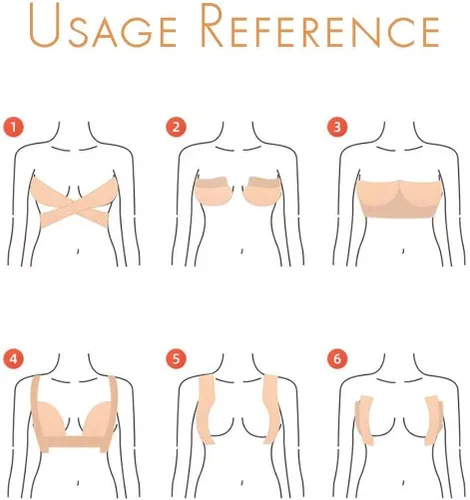 Vista 6 de Sticky Boob Tape Strapless Bra - Lift Invisible Adhesive Bra for Large Breasts