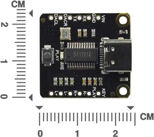 Vista 2 de Módulo MP3 DFPlayer Pro [memoria integrada de 128 MB], no requiere tarjeta TF, modo de disco en U tipo C, DAC de 24 bits de doble canal