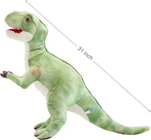 Vista 5 de Levenkeness Peluche grande de T-Rex, dinosaurio tiranosaurio Rex gigante, juguetes de peluche, regalos para niños, Navidad, 31 pulgadas