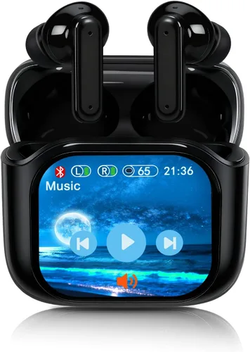 Vista 8 de Auriculares inteligentes con pantalla táctil, auriculares de pantalla táctil, auriculares inalámbricos Bluetooth 5.4, auriculares táctiles