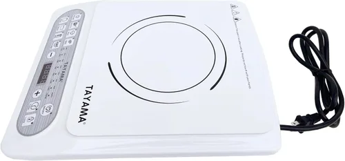 Vista 3 de TAYAMA Placa de inducción blanca de 1500 vatios con 8 ajustes