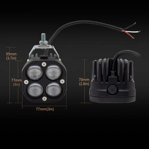 Vista 2 de Luces LED antiniebla de conducción de doble color ámbar/amarillo + blanco, 2 piezas de 3 pulgadas 40 W súper brillantes luces LED de conducción