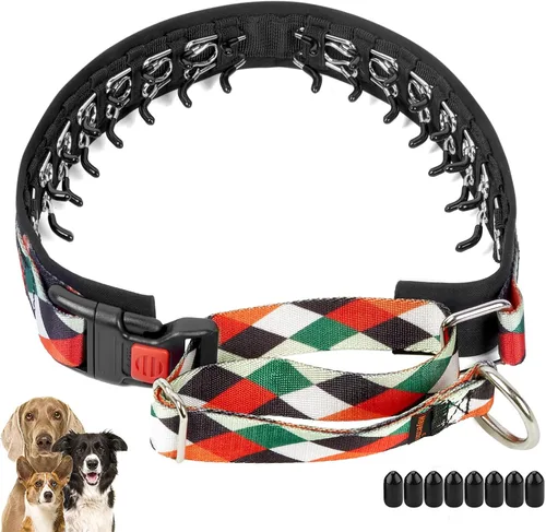 Vista 11 de Mayerzon Martingala - Collar de púa para perro sin tirones, collar personalizado con patrones geométricos para perros grandes, medianos y pequeños