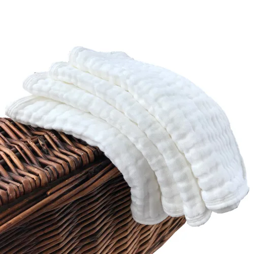 Vista 2 de Synrroe Paños para eructos grandes, paños de muselina para bebé, extra absorbentes y suaves, 6 capas de 20 x 10 pulgadas, 100% algodón
