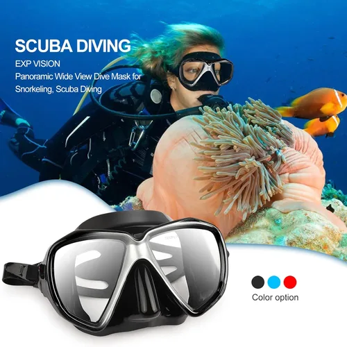 Vista 5 de Máscara de buceo panorámica HD para natación, gafas de buceo antivaho, máscara de buceo de vidrio templado, gafas de natación para adultos y jóvenes