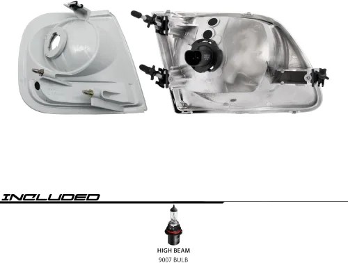 Vista 4 de EPIC LIGHTING Faros halógenos tipo OE compatibles con FOR.D 01-03 F-150 97-99 F-250 LIGHTNING