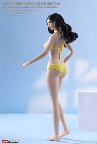 Vista 4 de OBEST TBLeague - Figura de acción súper flexible de cuerpo femenino pálido sin costuras con conjunto de bikni cabeza excluida (PHMB2022-S48A)