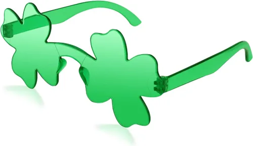 Vista 8 de JUSTOTRY 8 Pcs St.Patricks Day Glasses Shamrock Four Leaf Plastic Glasses for Irich Party Accessories