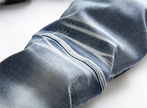 Vista 3 de AITITIA Jeans de corte recto lavado con cremallera para hombre