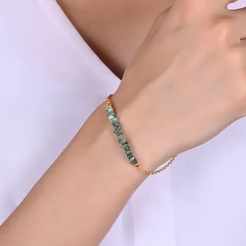 Vista 64 de Gempires Natural Chips Bar Bracelet, Energy Healing Crystals, Birthday, Gift for Her, Gemstone Jewelry 8 inch