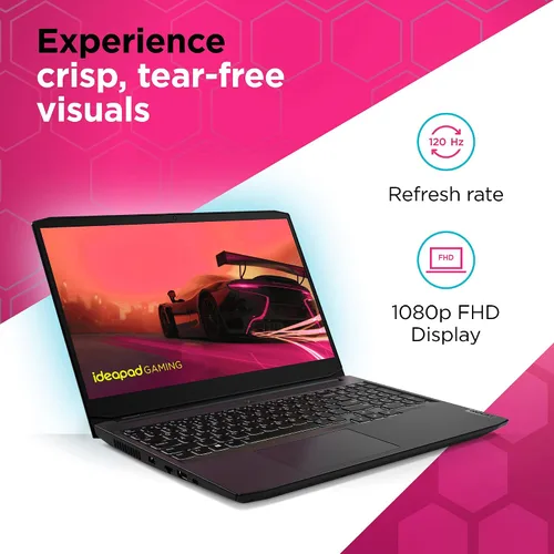 Vista 3 de Lenovo - 2021 - IdeaPad Gaming 3 - Computadora portátil - Pantalla FHD de 15.6" -120Hz - AMD Ryzen 5 5600H - 8GB RAM - 256GB de almacenamiento