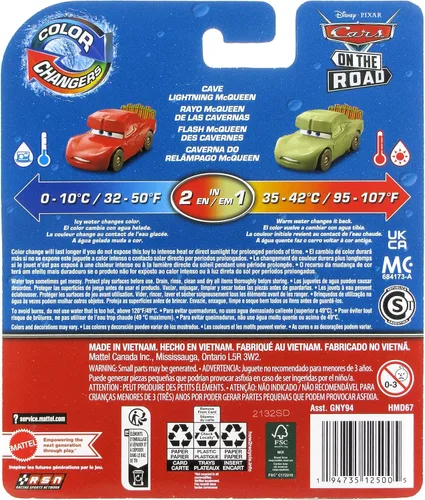 Vista 2 de Disney Cars Juguetes Cambiadores de Color 2022 Cars On The Road Cueva Lightning McQueen