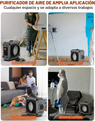 Vista 7 de Abestorm Depurador de aire con filtración de 3 etapas, apilable 550 CFM, V3 Gris claro