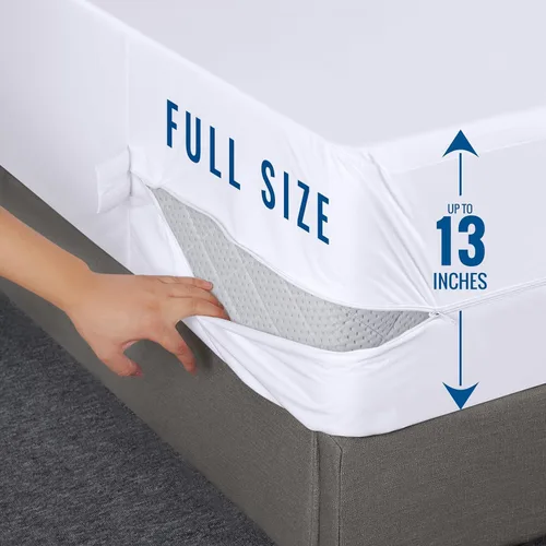 Vista 6 de Utopia Bedding Funda de colchón con cremallera de tamaño matrimonial y funda de almohada estándar