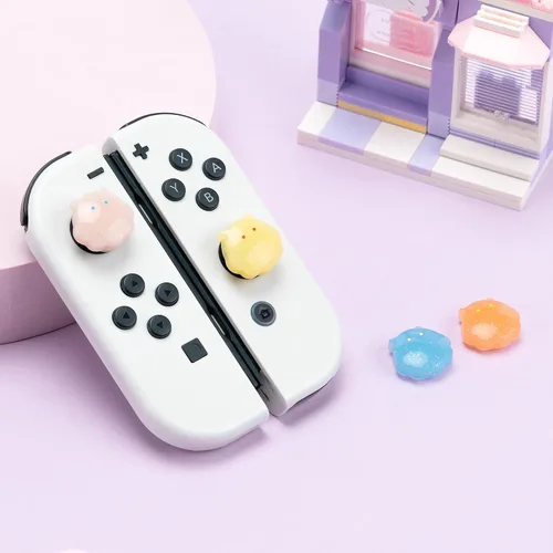 Vista 4 de Yocore Lindas tapas de agarre para el pulgar, agarres de silicona suave, tapas analógicas de silicona suave para SwitchOLEDSwitch Lite, 4