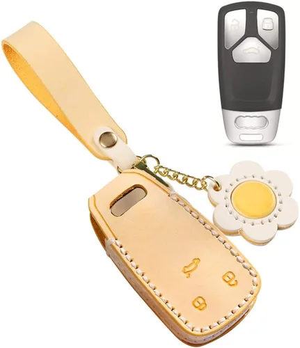 Vista 7 de ontto Funda para llave de coche compatible con Audi A4 Q7 Q5 TT A3 A6 SQ5 R8 S5 Smart Remote Key Fob Cover 360?Protección integral verde