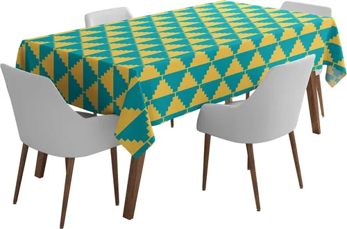 Vista 7 de Mantel cuadrado para interiores y exteriores de 58 x 58 pulgadas, mantel cuadrado impermeable para mesa de patio, manteles de primavera/verano