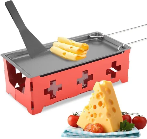 Vista 6 de Juego de raclette de queso, parrilla portátil de raclette, mini máquina de queso, máquina de raclette para queso, carne, pescado y verduras