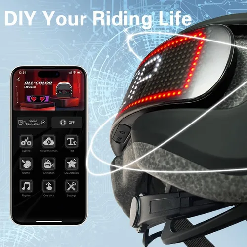 Vista 2 de Casco de bicicleta, programa de aplicación inteligente, casco de bicicleta con luz recargable USB, luz trasera de montaña para adultos y hombres