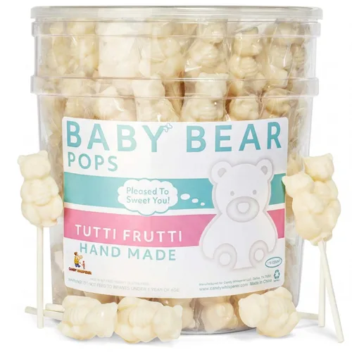 Vista 8 de Pink Bear Pops Lollipop Suckers: caramelos de oso bebé envueltos individualmente en un palo por Espeez - Bubble Gum Bears (24 unidades)