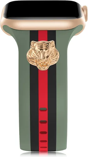 Vista 23 de Banda de diseñador con adornos decorativa compatible con Apple Watch de 38mm 40mm 41mm 42mm 44mm 45mm 46mm 49mm, para mujeres y hombres, pulseras