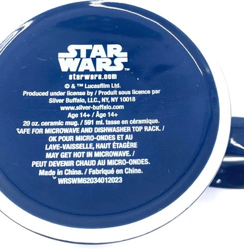 Vista 6 de Silver Buffalo Star Wars Mandalorian and the Child Baby Yoda Grogu Jumbo - Taza de café de cerámica de 20 onzas, imagen de 2 caras