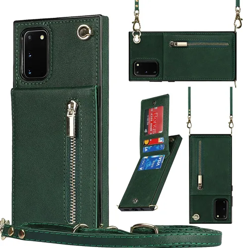 Vista 13 de Funda para teléfono Samsung Galaxy Note 9 con correa cruzada, tarjetero de cuero, ranuras de crédito, soporte magnético, accesorio para celular