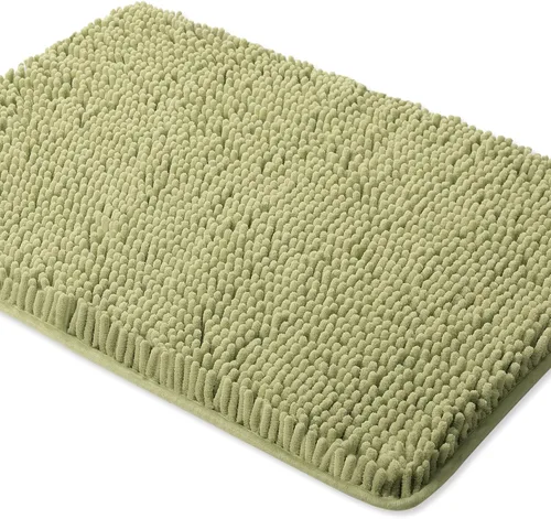 Vista 90 de Yeaban Alfombra de pasillo de baño de 24 x 72 pulgadas, antideslizante, alfombra de baño larga de felpilla gruesa, absorbente y lavable, alfombra