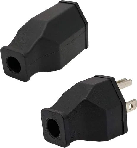 Vista 5 de Enchufe de hoja recta de 15 amperios y 125 voltios, conexión a tierra de 3 cables de repuesto de cable de extensión macho, enchufe, hoja recta