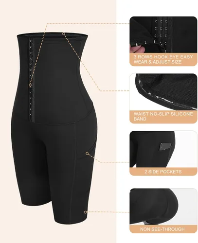 Vista 6 de FeelinGirl Women's Waist Trainer Shorts Tummy Control Body Shaper Shapewear Thigh Slimmer Corset High Waist Leggings