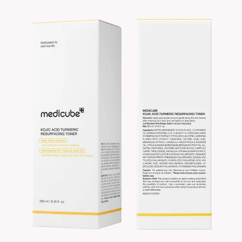 Vista 9 de medicube Tónico suavizante de cúrcuma de ácido kójico para rostro y cuerpo, tóner ligero para equilibrar el tono y la textura desiguales de la piel