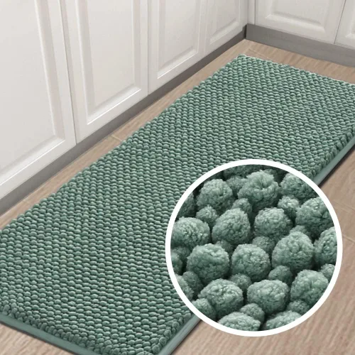Vista 17 de Turquoize Alfombras de baño de felpilla antideslizante para baño, 17 x 24 pulgadas, extra suaves y absorbentes, lavables a máquina, perfectas