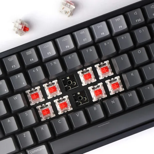 Vista 3 de Teclado mecánico Keychron K4 RGB intercambiable en caliente, teclado de computadora 96% layout Bluetooth inalámbrico/USB con cable con interruptor