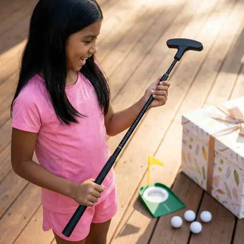 Vista 6 de WIGERLON Putter ajustable para niños y adultos, hombres y mujeres, mini palos de golf para niños 3-5, 5-7, 8-12, juego de mini golf con 4 pelotas