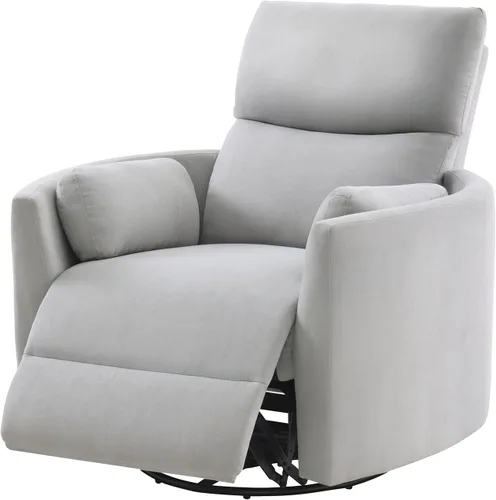 Vista 9 de Jocisland Silla mecedora eléctrica para cuarto de bebé, reclinable Gris claro